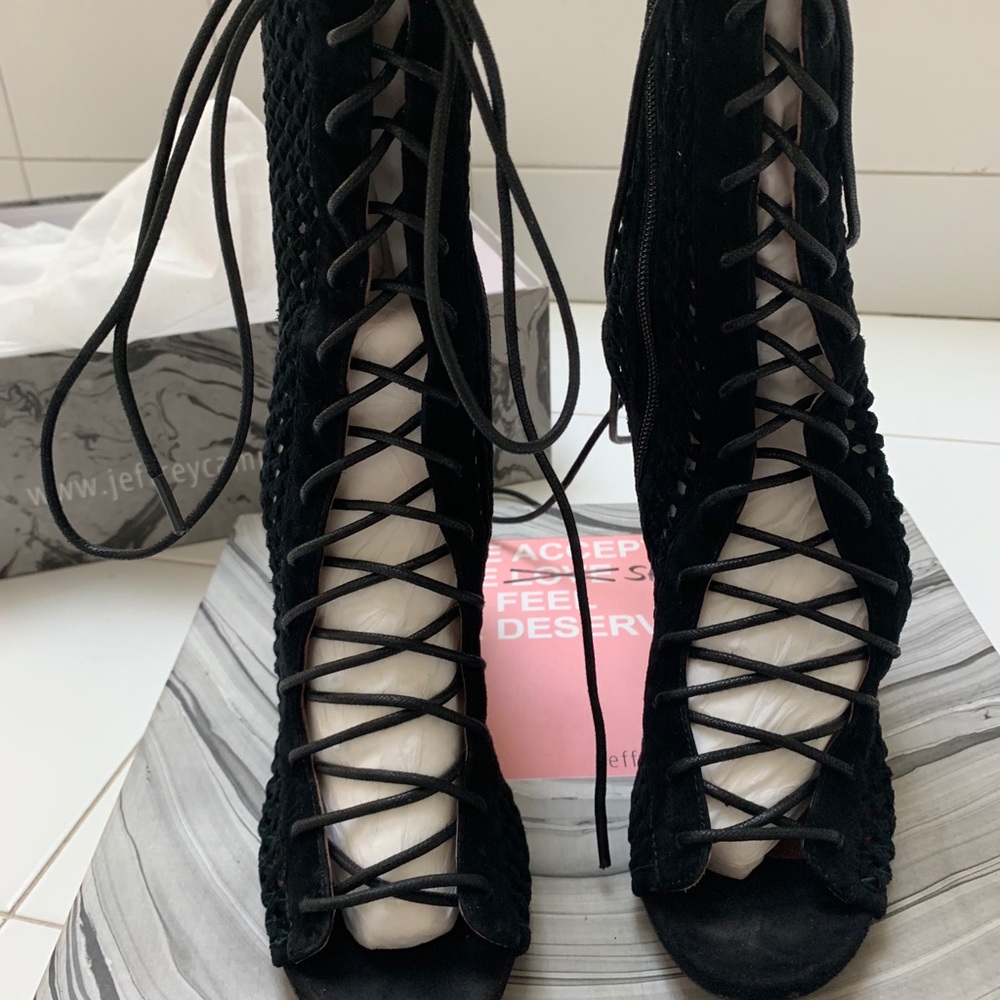 Jeffery Campbell Suede Open toe Shoes. Size 7.